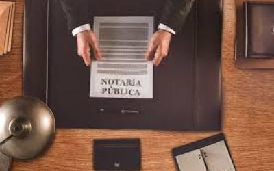 f) Personas habilitadas como notarios públicos e información relacionada